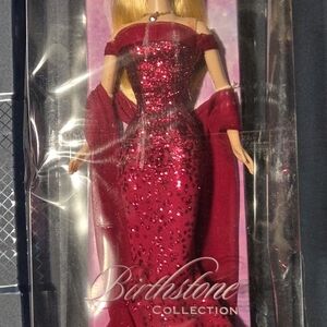 Mattel Barbie Doll Birthstone Collection Red Sparkle Gown